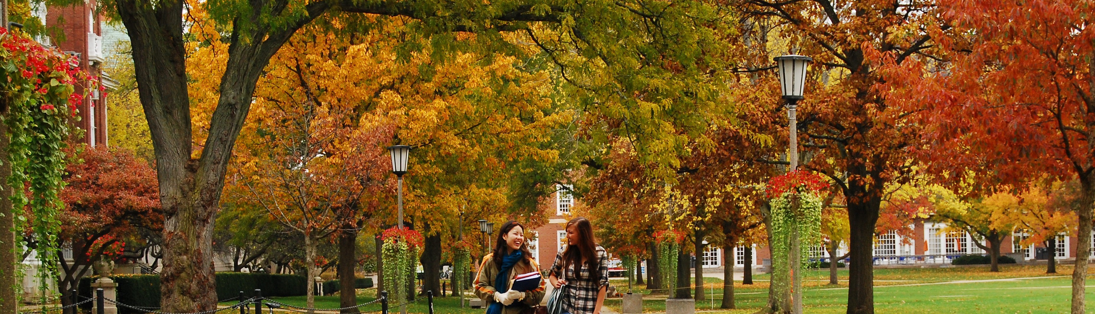 Students walking on quad