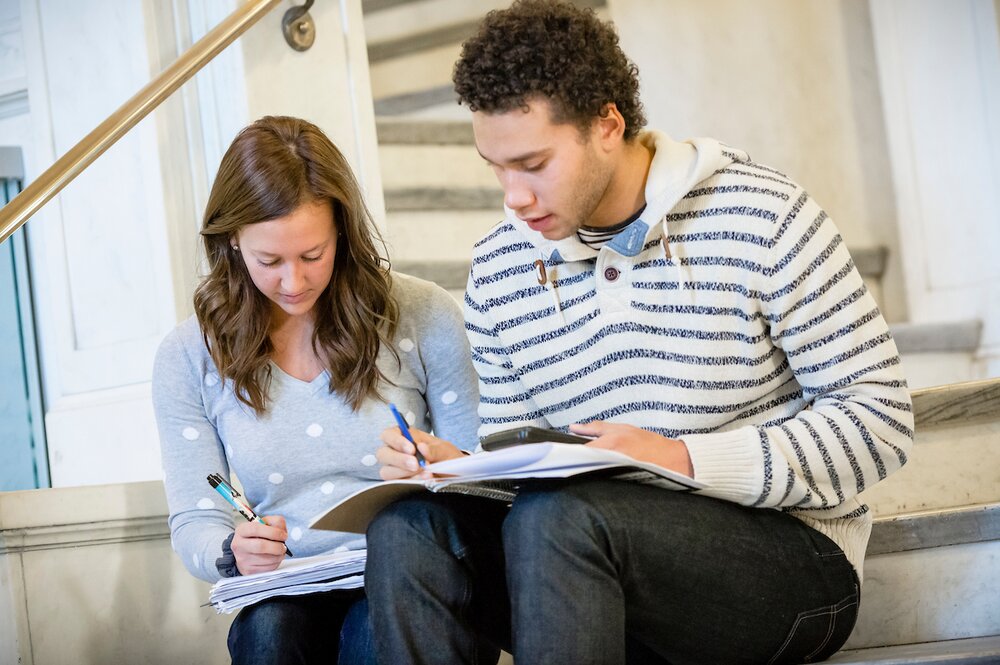 Students studying